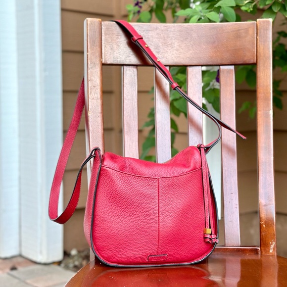 Vince Camuto Hayes Pebbled Leather HOBO Crossbody Bag - New Berry Color - Picture 3 of 15